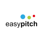 Logo Easy Pitch en caractères noirs gras avec une icône stylisée verte et blanche sur fond transparent, représentant la marque de technologie d'affichage interactif.